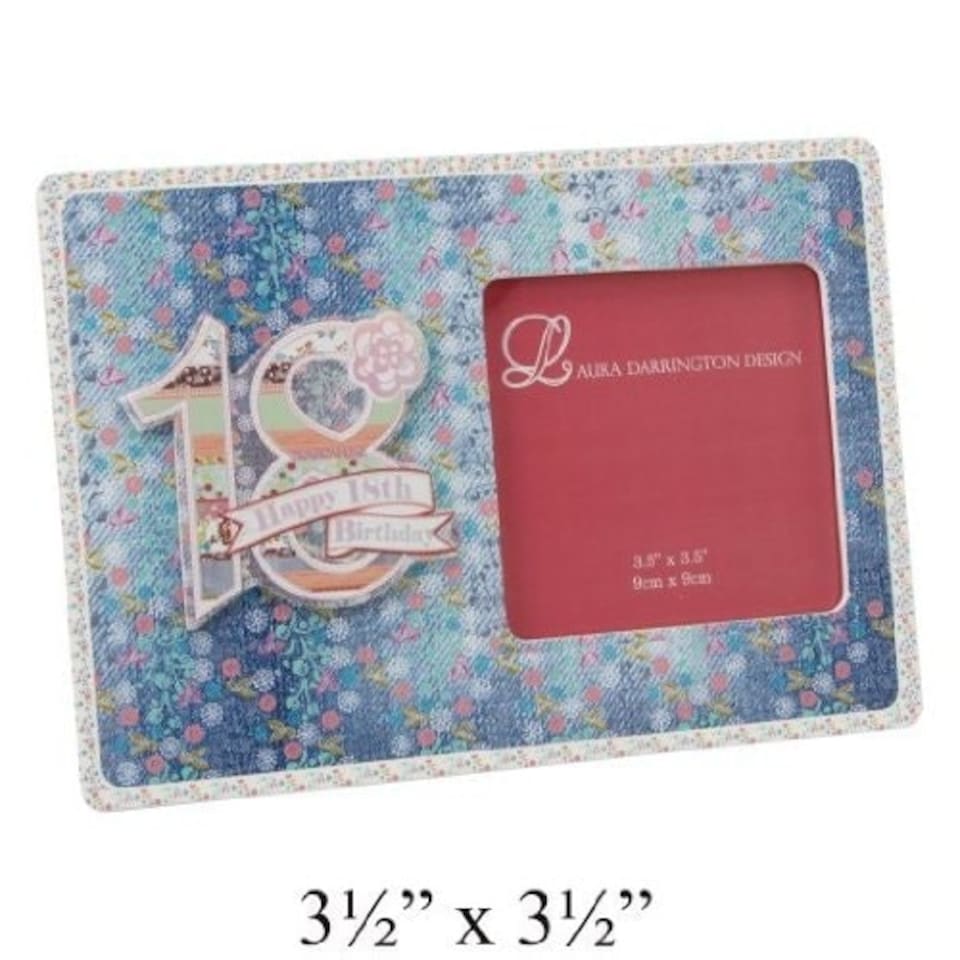 image 1 of Laura Darrington Patchwork Coll MDF Frm Happy 18th Birthday
