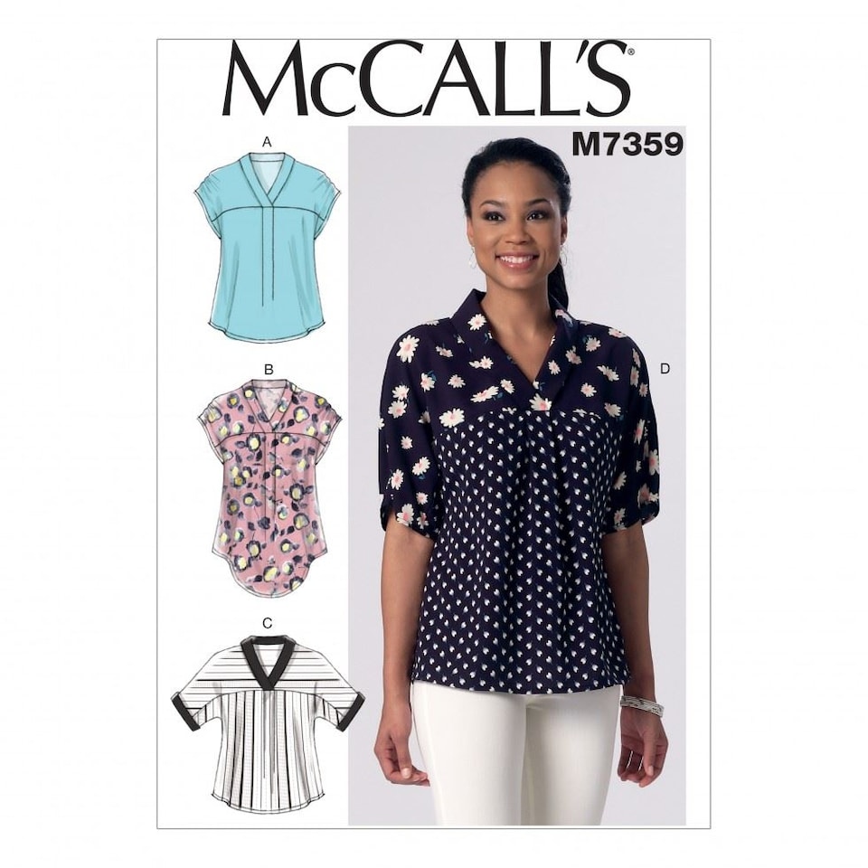 image 1 of McCall's 7359 Paper Sewing Pattern – Women’s Top, Sizes Zz (L–XL–XXL), Easy