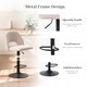 image 8 of SONARA Set of 1 Adjustable Velvet Upholstered Breakfast Bar Stools | White