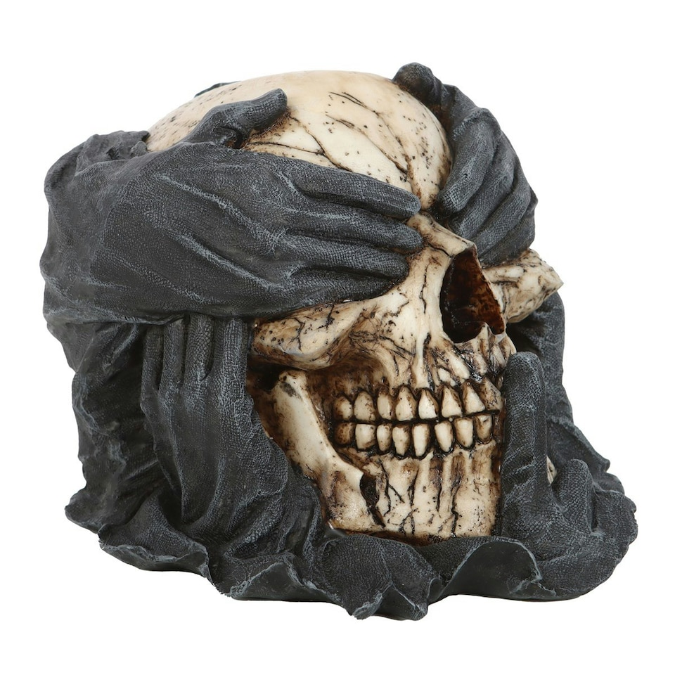 image 1 of Spiral Direct See Hear Speak No Evil Skull Ornament - Black/White - One Size