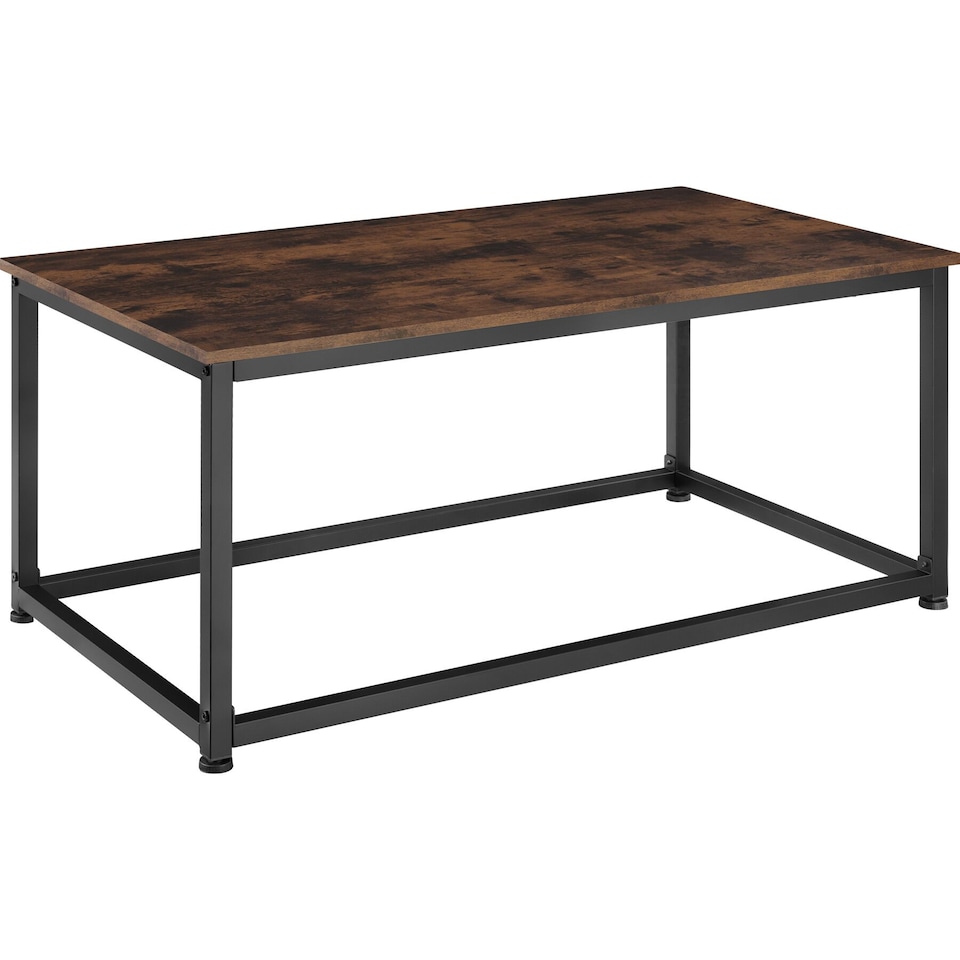 image 1 of Coffee Table Lynch - rectangular with height-adjustable plastic feet | Brown | Industrial wood dark, rustic | 100 x 55 x 45,50 cm | 1