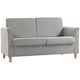 image 1 of HOMCOM 2 Seater Sofa, Compact Loveseat, Linen Upholstered Couch with Wood Legs and Armrest, Small Sofa for Living Room and Home Office Light Grey