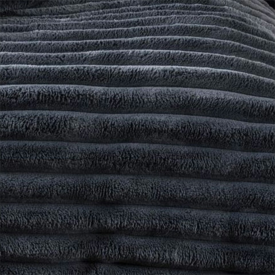 image 1 of Kampala Hill Big Cord Teddy Duvet Cover Set Charcoal Grey | Single