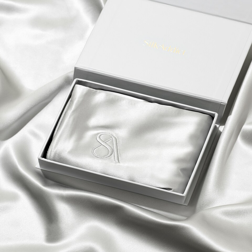 image 1 of Silk addict 100% Mulberry Silk Pillowcase Twinpack - Silver Silver