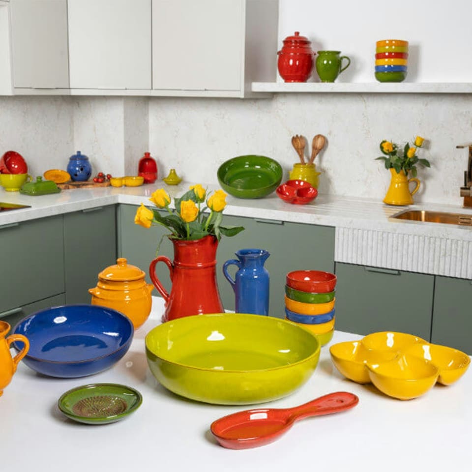 image 1 of Verano Spanish Ceramics Selena Glazed Set of 4 Mini Tagine Dip Dishes - 10cm Dark Green