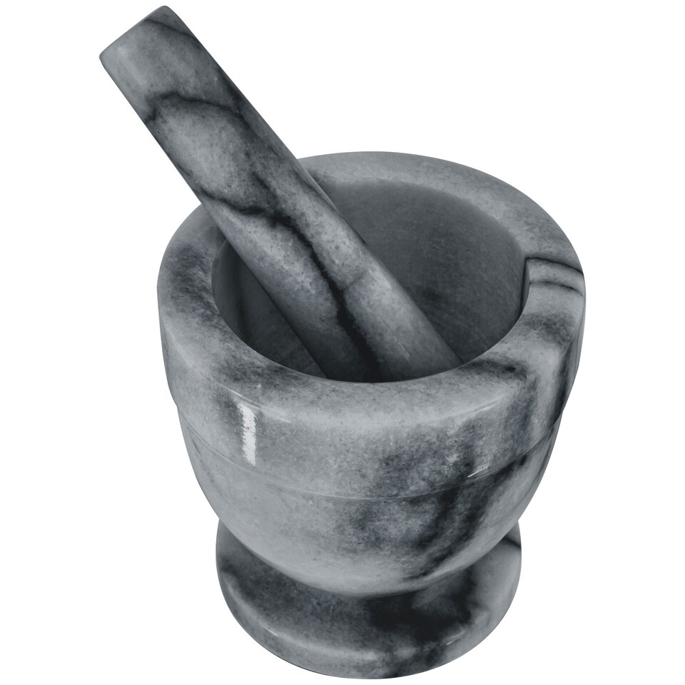image 1 of Judge Grey Marble Mortar and Pestle Set 10cm