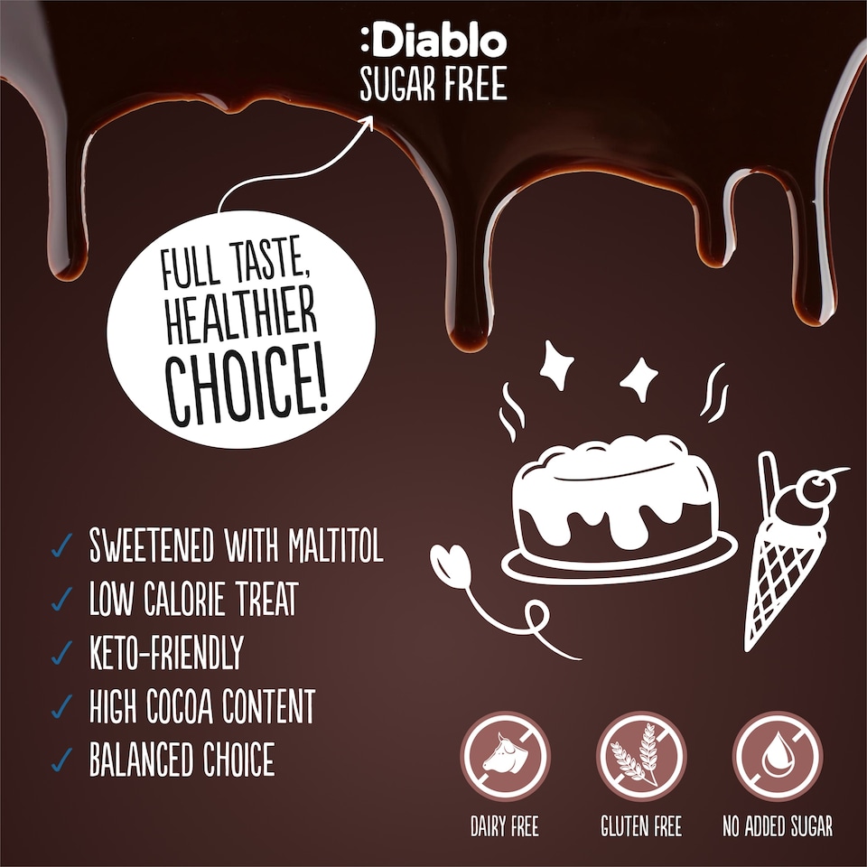 image 1 of Diablo Sugar Free Chocolate Dessert Sauce 360g