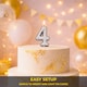 image 6 of Silver 4 Number Candle Birthday Anniversary Party Cake Decorations Topper | Silver