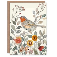 Watercolour Floral Fun Animal Nature Him Her Birthday Card