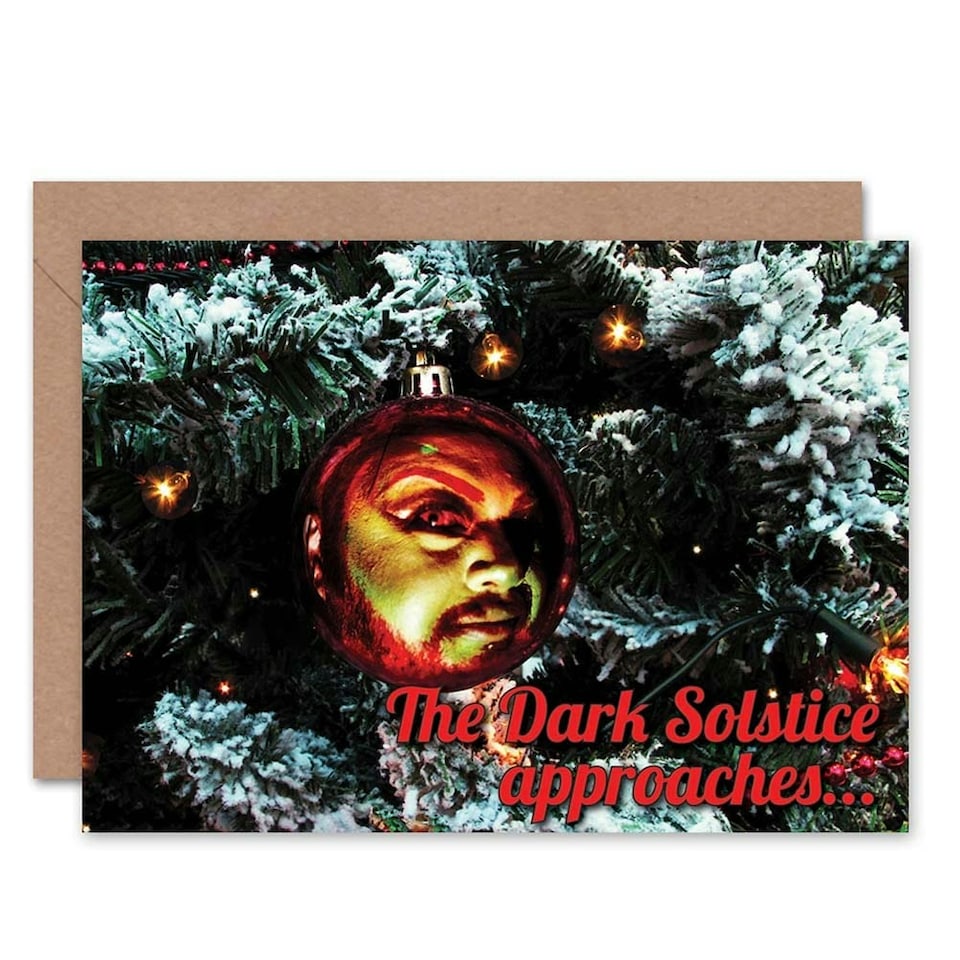 image 1 of Xmas Dark Solstice Devil Face Present Christmas Card