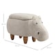 image 7 of HOMCOM Hippo Storage Stool Cute Decoration Footrest Wood Frame Legs Cream