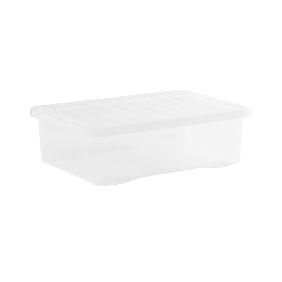 image 1 of Wham Crystal 5 x 32L Stackable Plastic Storage Boxes with Lids Clear