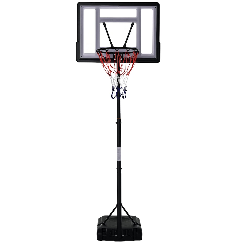 image 1 of HOMCOM 5-7FT Height Adjustable Basketball Hoop and Stand, Freestanding Portable Basketball Hoop System with Fillable Base, Wheels, for Teens, Juniors, Adults, 1.55-2.1m