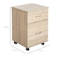 image 5 of HOMCOM 2 Drawer Filing Cabinet with Wheels, Mobile Filing Cabinet for Home Office, Small Printer Stand, Oak