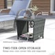 image 3 of Outsunny Side Table 2-Tier with Storage Shelf/Grey | Grey | Grey, Dark Grey | 45 x 45 x 43 cm