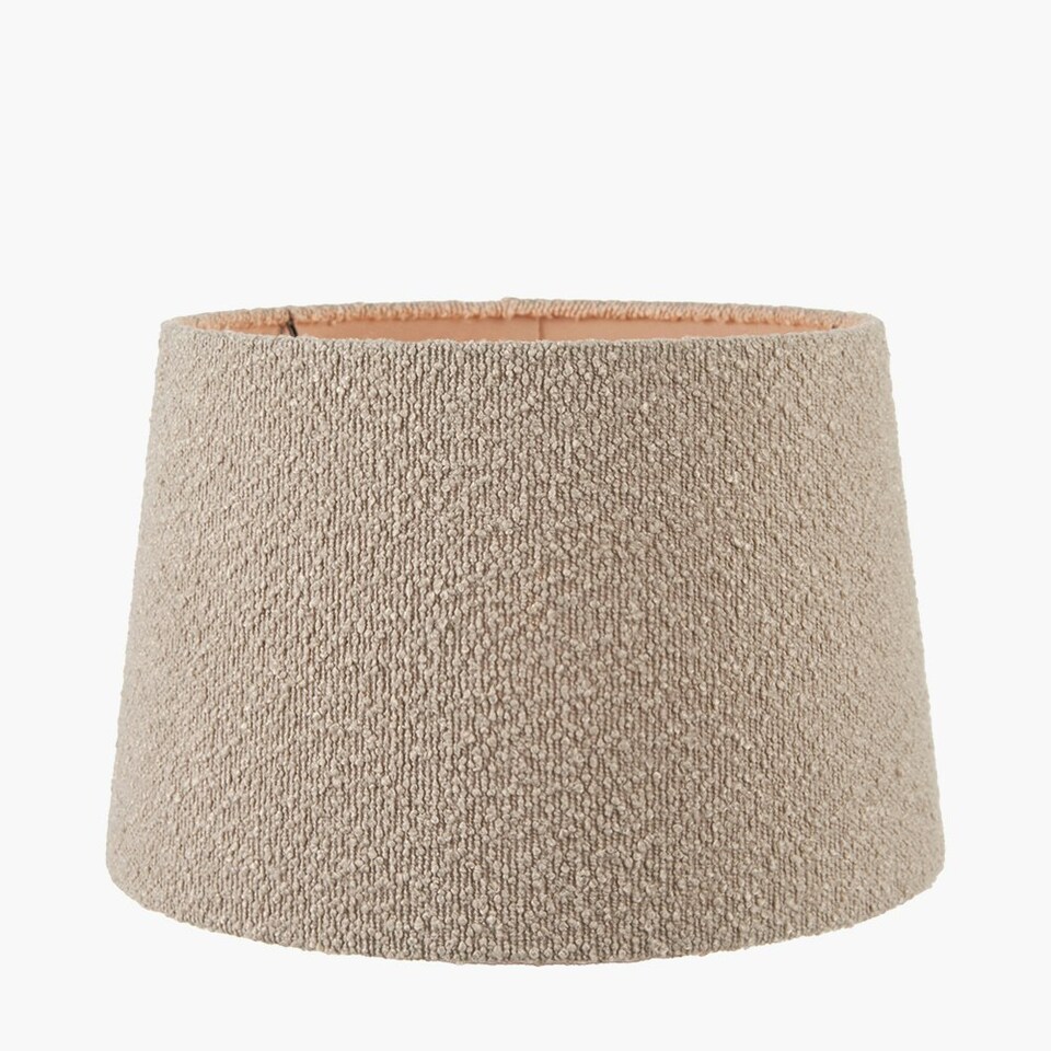 image 1 of 30cm Taupe Boucle Tapered Lampshade Cream