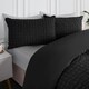 image 3 of OHS Geometric Seersucker Luxury Duvet Quilt and Pillowcase Set, Single - Black Black | Single