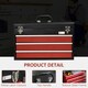 image 3 of DURHAND Lockable 3 Drawer Tool Chest with Ball Bearing Slide Drawers Black | Black | Red | 51cm x 22cm x 32cm | 1