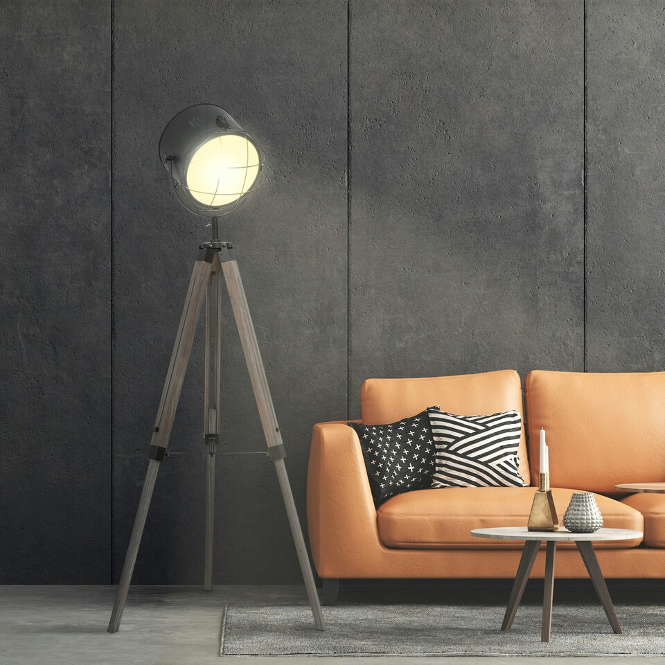 image 1 of HOMCOM Tripod Floor Lamp Height Adjustable E27 Base for Living Room Bedroom