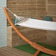 image 8 of 3.10m x 1.2m Palermo Freestanding Garden Hammock with Larch Wood Arc Stand in Cream | Multi | Cream / Brown