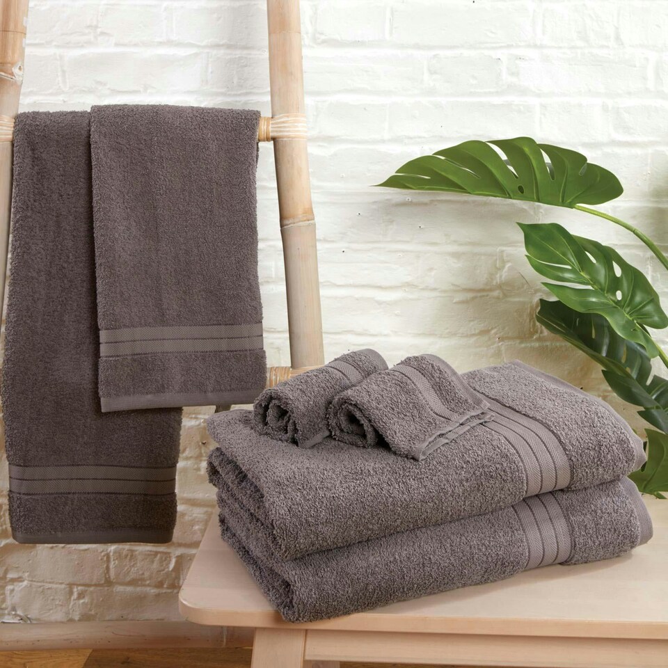 image 1 of OHS Luxury Soft 100% Cotton 500GSM Bathroom Hand Towel, 50x80cm - Grey