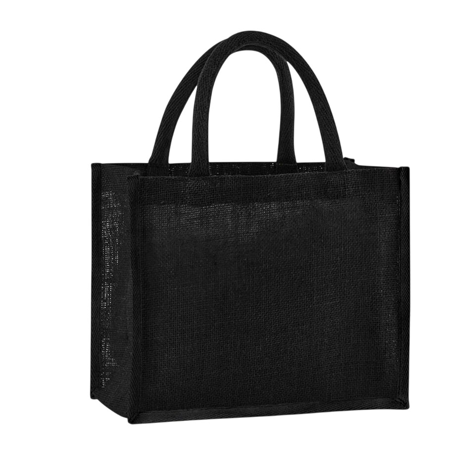 image 1 of Westford Mill Starched Jute Midi Tote Bag | Black | Black | One Size | 1