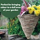 image 2 of Marco Paul Beige Rattan Cone Hanging Basket 12" Brown