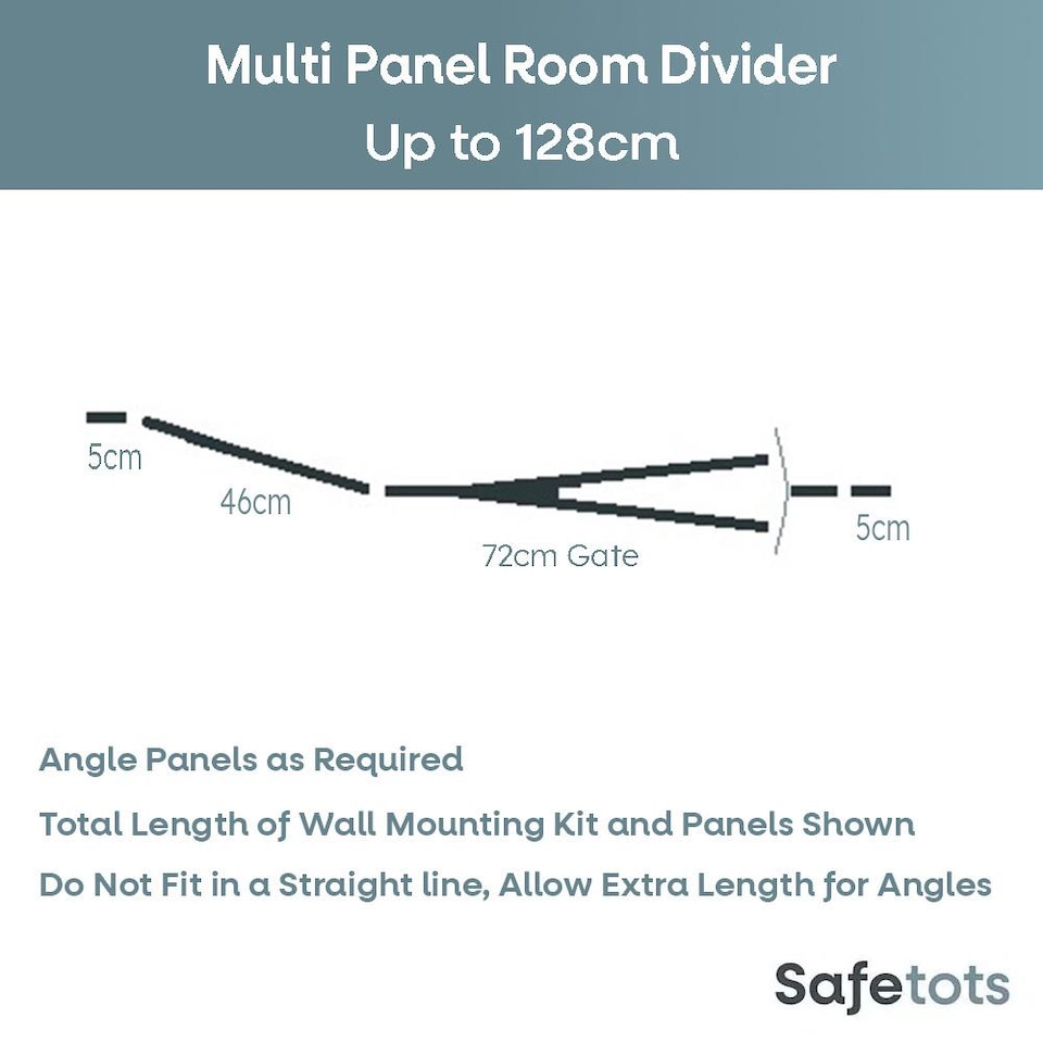 image 1 of Safetots Premium Extra Tall Room Divider, up to 128cm Wide, White, 105cm Tall, Multi Panel Barrier for Baby and Toddler | White