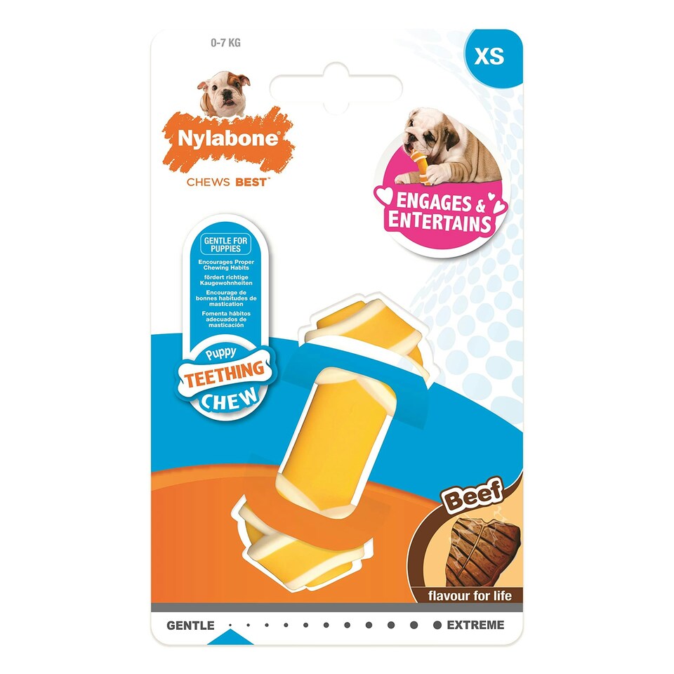 Nylabone Puppy Teething Chew Rawhide Knot XS