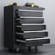 image 7 of HOMCOM 5-Drawer Tool Chest Steel Lockable Tool Storage Cabinet with Wheels | Black