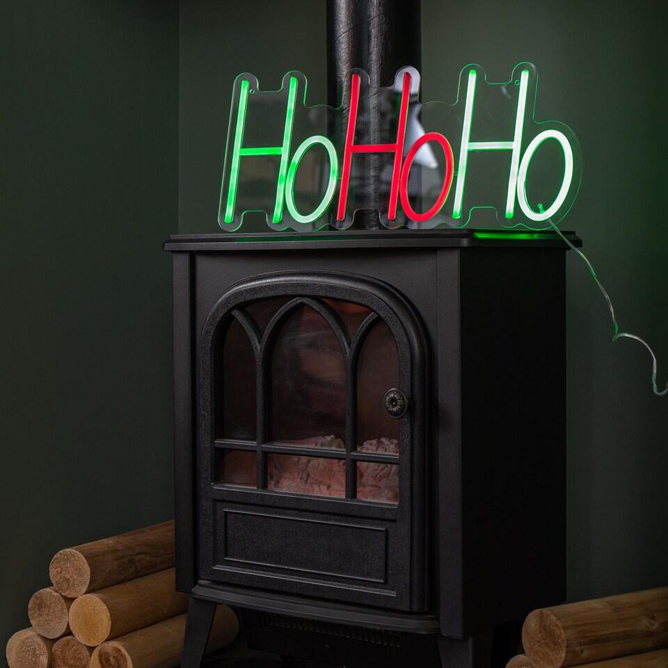 image 1 of 40cm x 18cm Light up Ho Ho Ho Christmas Neon Flex Hanging Sign