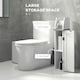 image 4 of kleankin Slim Toilet Roll Storage Unit with Cupboard and Adjustable Shelf, White