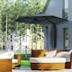 image 2 of Outsunny Wall-Mounted Parasol Patio Umbrella with Hand Dark Grey