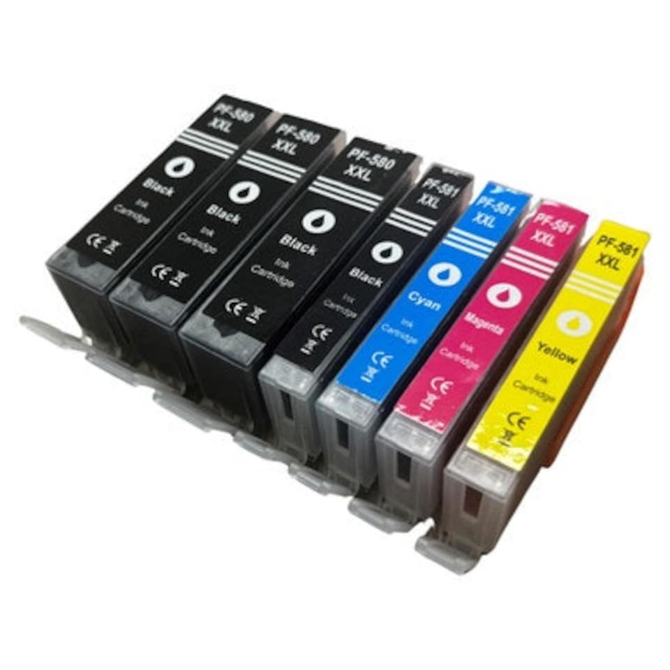 image 1 of Set of 5 Compatible Canon PGI580XXL CLI581XXL Ink Cartridge & 2x Extra Black Multi
