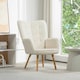 image 2 of HOMCOM Upholstered Tufted Wingback Armchair with Seat Padding, Cream White