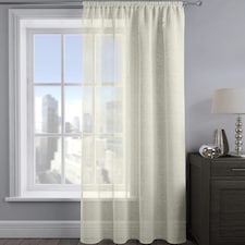 Velosso Alessandria Sparkle Slot Top Voile Panel - 137cm x 137cm Cream | Cream