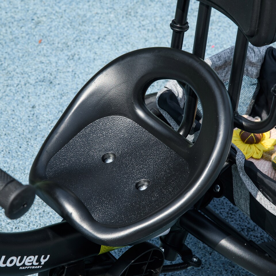 image 1 of HOMCOM 6 in 1 Trike, Kids Tricycle, Pedal Push Bike with Parent Handle, Removable Canopy, 5-Point Safety Belt, Storage, Footrest, Brake, for 1-5 Years Toddler, Grey