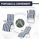 image 5 of Outsunny Set of 2 Folding Sun Lounger Recliner Chairs Daybed Cushion Blue White