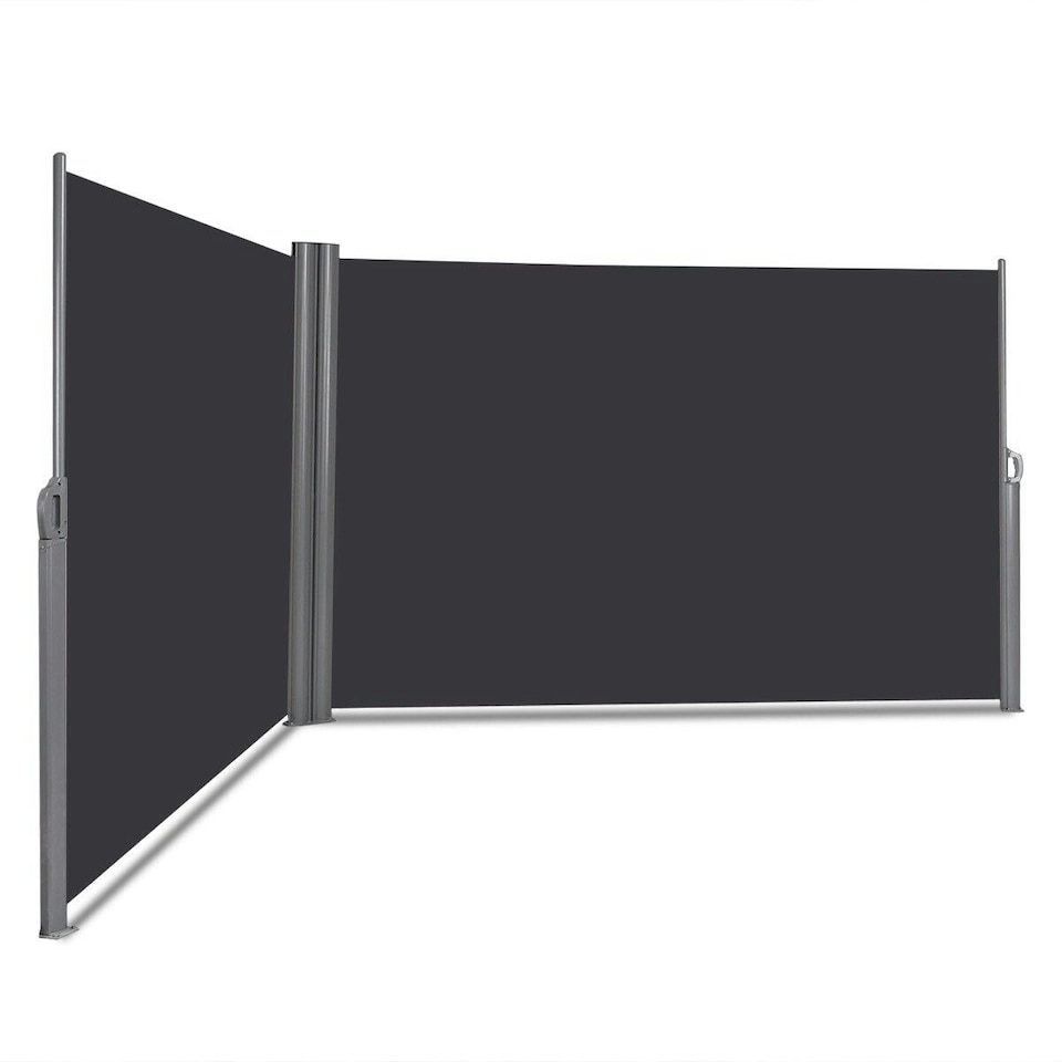 image 1 of COSTWAY 1.6x6M Retractable Folding Side Awning Screen Divider Grey