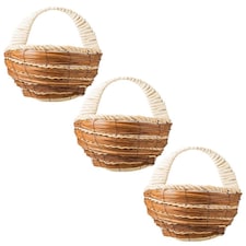 FabFinds Corn Leaf & Mango Hanging Basket 31cm 3 Pack