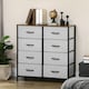 image 2 of HOMCOM 8 Drawer Fabric Chest of Drawers w/ Wooden Top for Hallway Grey
