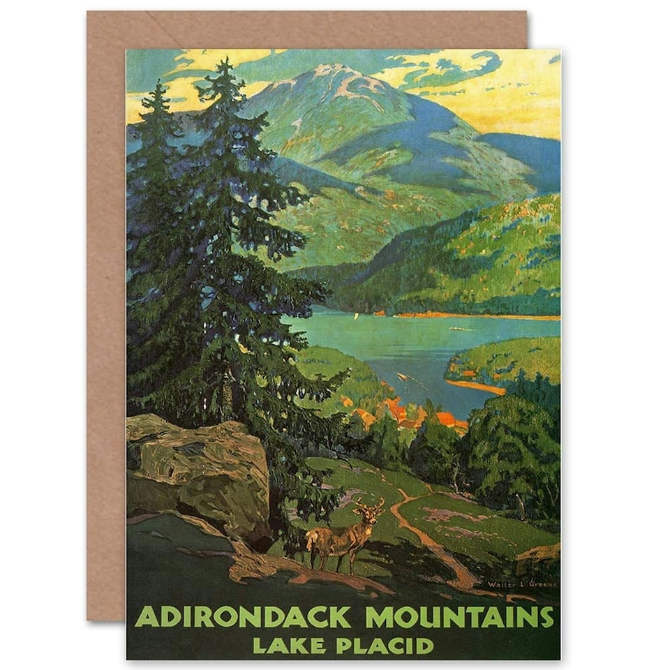 image 1 of Travel Adirondack Mountains Lake Placid USA Goodbye Card
