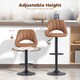 image 6 of HOMCOM Bar Stools Set of 2, Height Adjustable Swivel Barstools with Backrest and Footrest, PU Leather Upholstered Dining Stools for Kitchen, Counter, Breakfast Bar, Brown | Brown | Brown