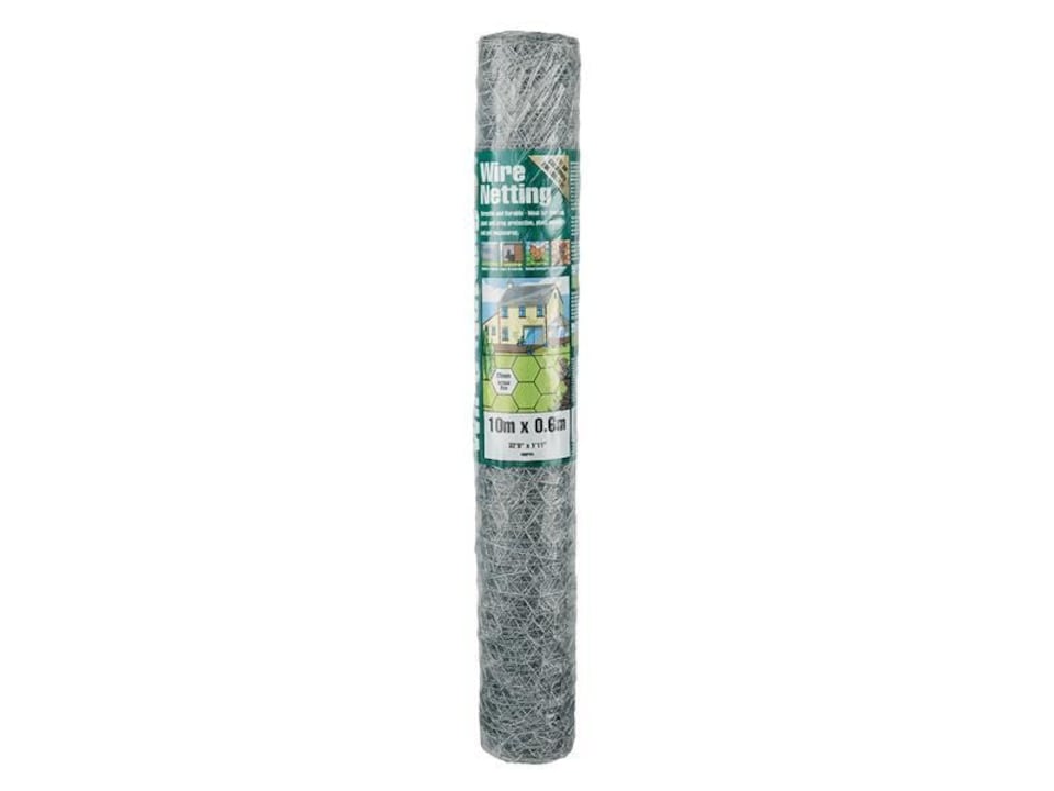 Gardman Galvanised Wire Netting 25mm_ Hexagon, 10 x 0.6m