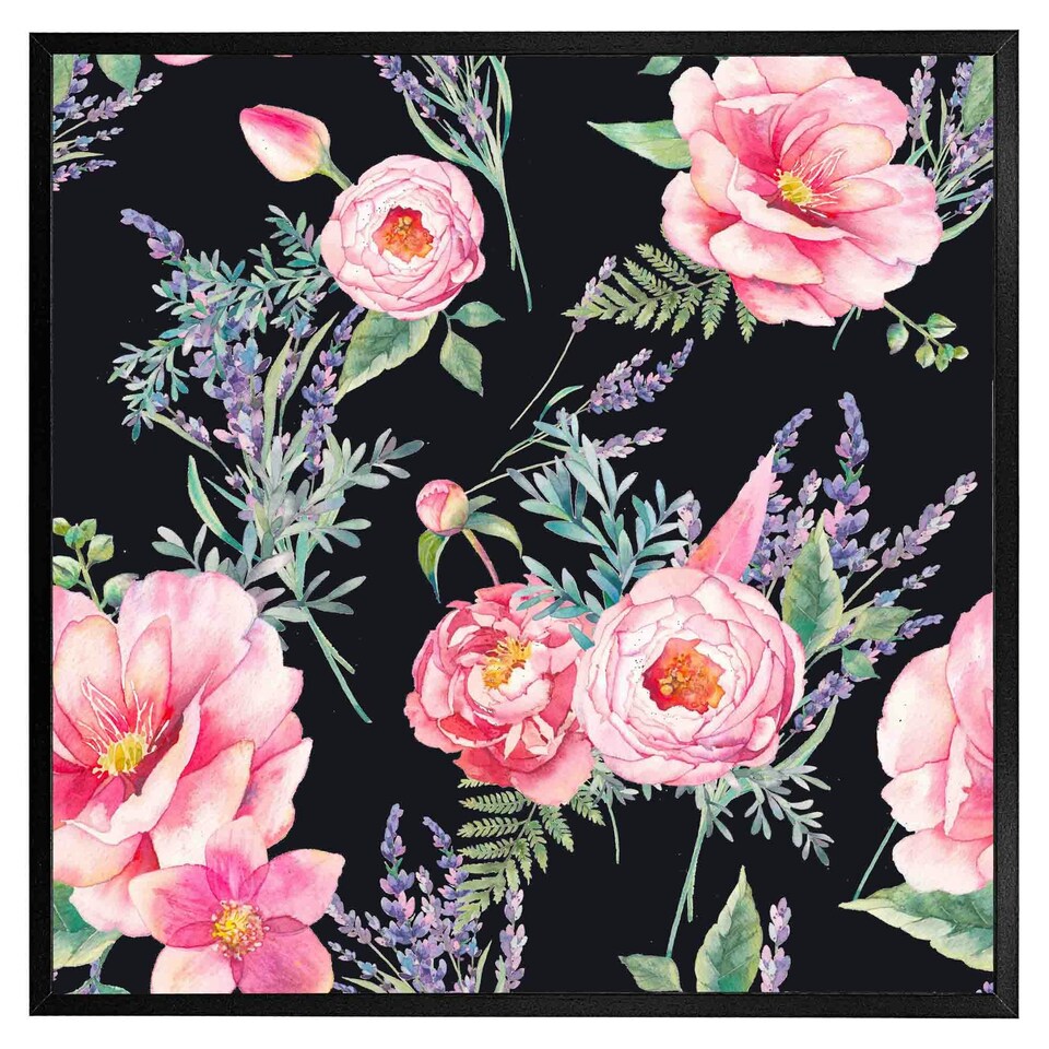 image 1 of Watercolour painting of flowers (Picutre Frame) Grey | XL