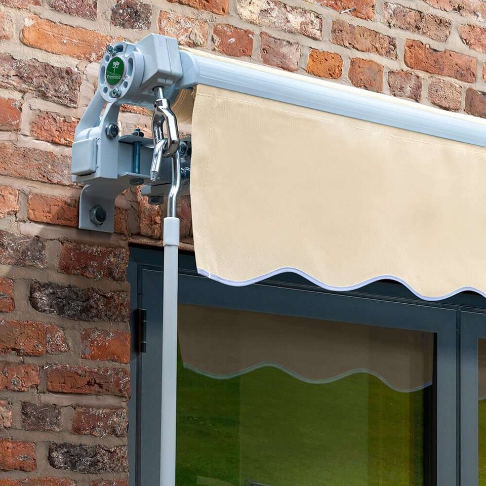 image 1 of 4.0m x 3.0m Retractable Manual Ivory Awning