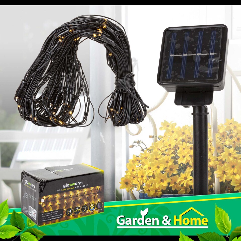 image 1 of PMS Glowworm Solar Net Lights - Warm White LED 1.2m x 1.8m