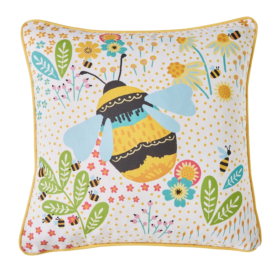image 1 of Fusion Buzzy Bee Outdoor Cushion Cover Ochre
