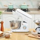 image 2 of HOMCOM Stand Mixer, 5L Food Mixer for Baking, 6 Speeds and Pulse Setting, 1400W Cake Electric Kitchen Mixer with Dough Hook, Whisk, Stainless Steel Bowl, Splash Guard, Beater, White