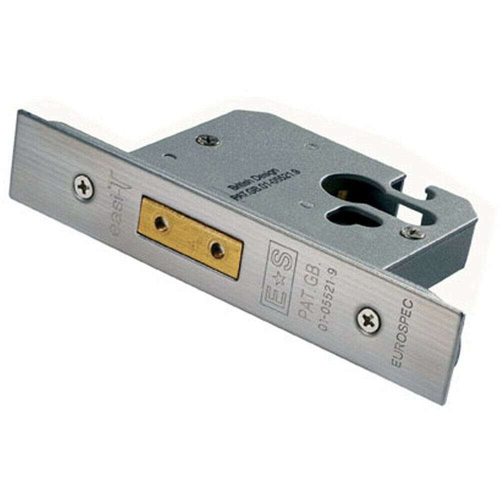 Loops 64mm Euro Profile Deadlock Strike Plate Included Satin Stainless Steel in Metallics